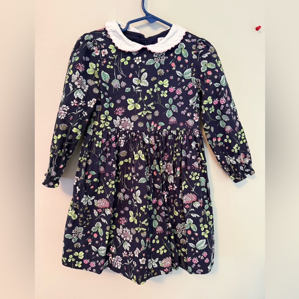Rachel Riley Navy Colorful Floral Long Sleeve Dress